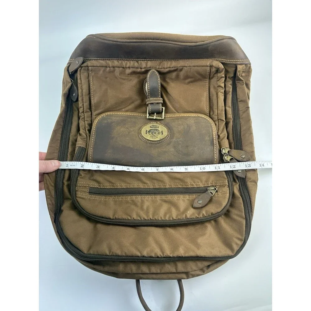 Duck Head Expedition Backpack Cotton Quality Leather Brown Large Zip Flap Clasp
